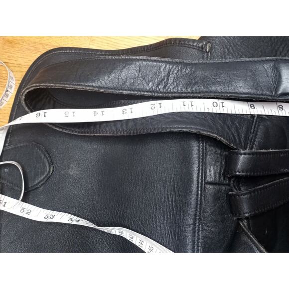 Large Black Leather Backpack/Tote/Carryall - USED - Unbranded - Picture 7 of 9